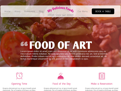 My Delicious Foods - Homepage Design design food website hotel website restaurant website restaurant wordpress theme user interface web design website design