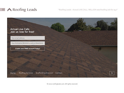 Roofing Leads - Minimal Web Design