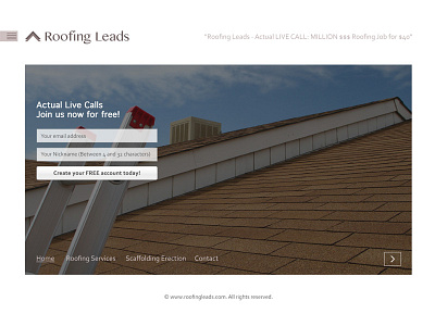 Roofing Leads - Minimal Website Template design minimal minimalistic ui web design website template