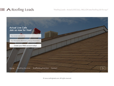 Roofing Leads - Minimal Website Template