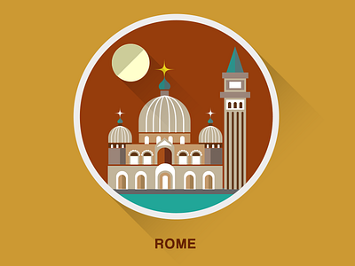Rome church city design flat flat cities italian italy playoff reboud rome