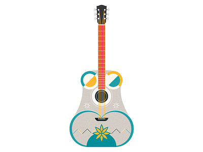 Guitar No. 1 acoustic colour grain guitar illustration music pattern