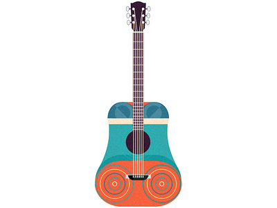 Guitar No 2 acoustic colour grain guitar illustration music pattern