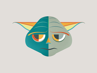Yoda Star Wars character colour fanart flat illustration star starwars wars yoda