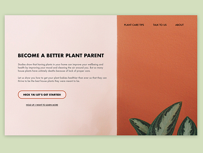 Plant Parent Landing Page dailyui dailyui003 design figma landingpage plants ui