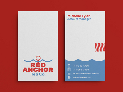 Red Anchor Tea Co. // Business Card Design branding business business card design businesscard design icon illustration illustrator logo logo design minimal tea vector