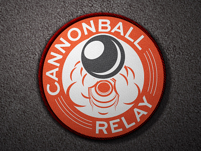 Cannonball Relay // Race Logo Design badge branding design logo logo design logodesign mile patch race racetrack run running running shoes sprint wordmark