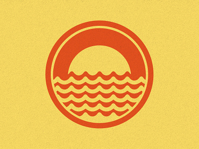 Sunrise/Sunset // Badge badge badge design badge logo beach branding design icon logo logo design retro summer sun sunrise texture textured water yellow