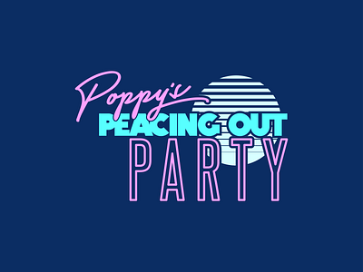 Poppy's Party // Logo Design 80s branding bright celebration colorful design illustration illustrator logo logo design logodesign logos logotype miami party retro typography