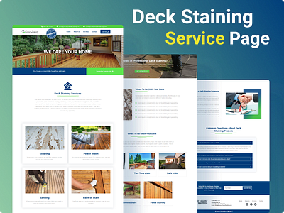 Deck Staining Service Page brand design branding designinspiration dribbble graphic design graphicdesign landing page modern design ui userinterface webdesign website
