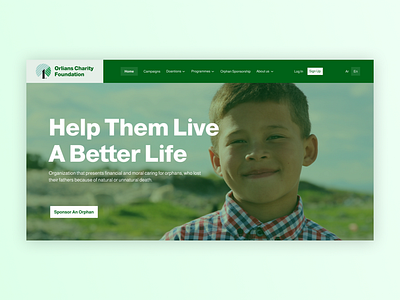 Charity website - Home page