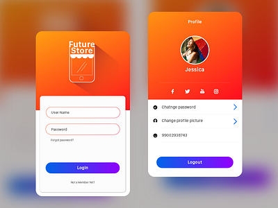 Future Store application design future mobile store ui ux