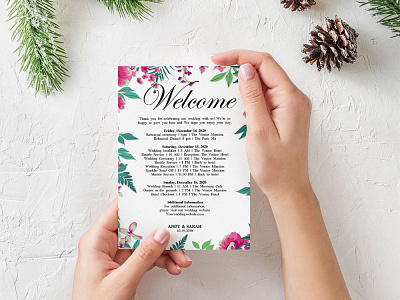 Free Classic Flower Wedding Invitation Template