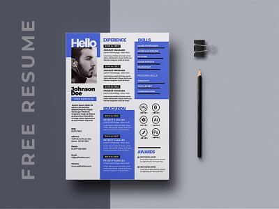 Free Awesome Modern PSD Resume for any Job Opportunity design freebie freebies psd resume