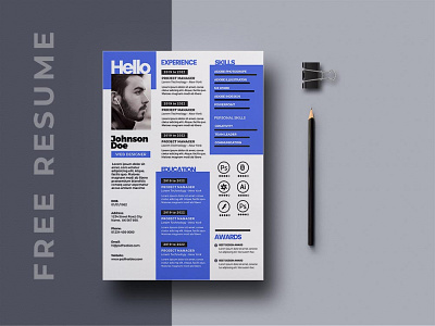 Free Awesome Modern PSD Resume for any Job Opportunity