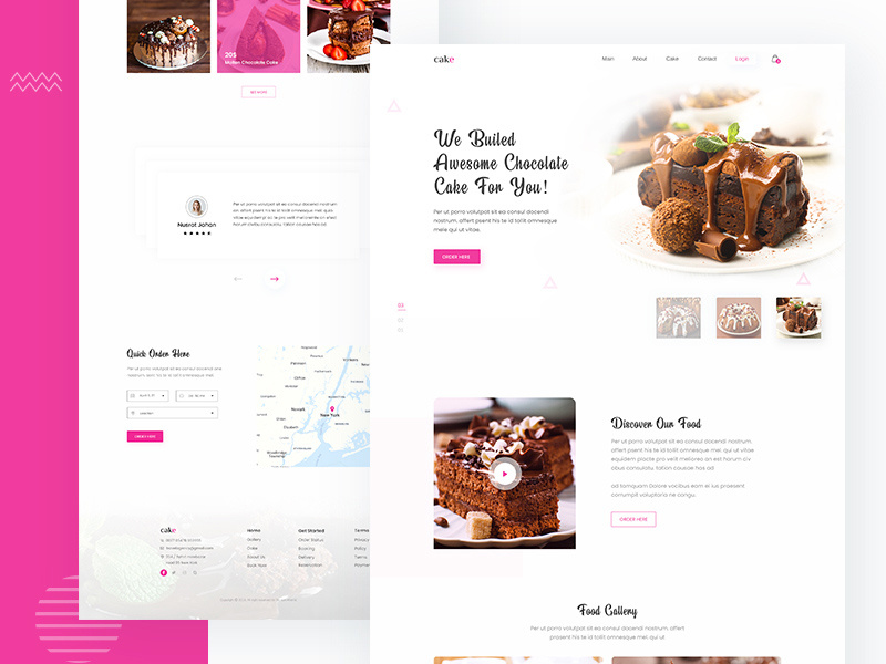 Free Cake Shop Landing Page Template by Andy W on Dribbble