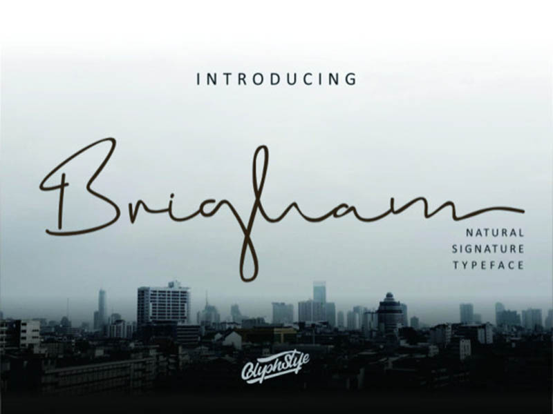 Brigham Signature Free Font free fonts free typeface typography free font design freebie freebies