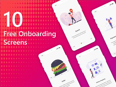 10 Free Onboarding Screens Ui design freebie freebies interface ui
