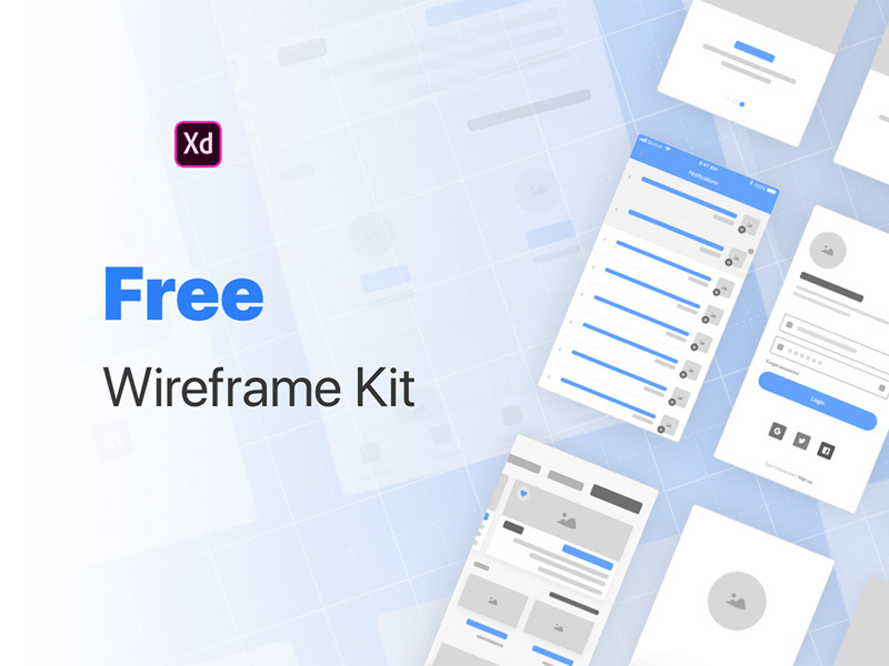 Free Adobe Xd Wireframe Kit adobe xd wireframe kit free wireframe kit free adobe xd wireframe kit ui mockup interface design freebie freebies