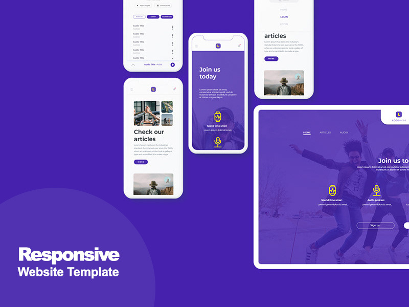 Download Free Responsive Website Template Adobe Xd By Andy W On Dribbble PSD Mockup Templates