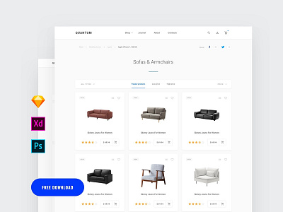 Free E-Commerce Category Page Template adobexd design ecommerce free psd freebie freebies interface ui