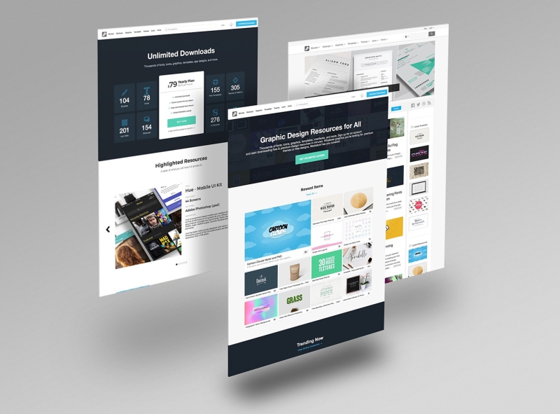 Download Free Website Mockup Set By Andy W On Dribbble PSD Mockup Templates