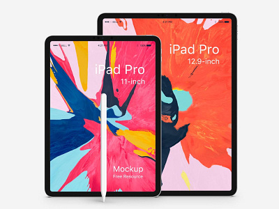 Free 10.5 and 12.9 inch iPad Pro Mockup
