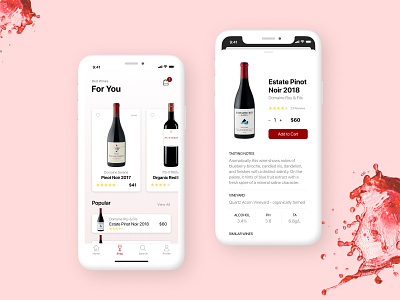 Wine App ecommerce app ios ios app ios app design mobile ui ui design wine wine bottle
