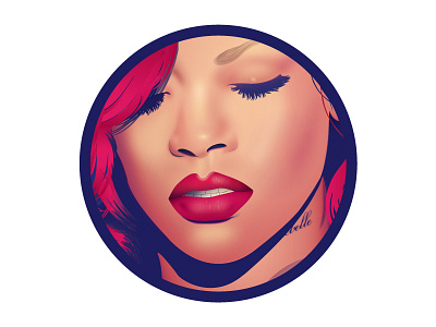 Rihanna graphic illustration illustrator loud music portrait rihanna vector vector portrait
