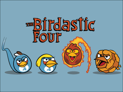 Birdastic Four android angry angrybirds app birds character comics heroes iphone marvel super vector
