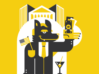 Wolf of Wall Street film illustration movie oscar vector