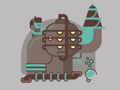 Bioshock big daddy bioshock character illustration vector videogame