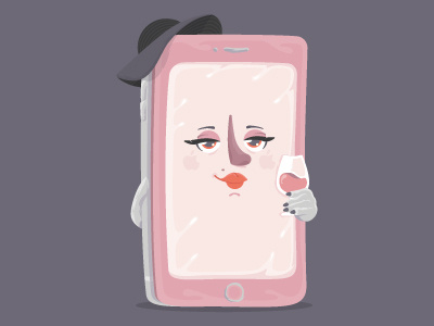 IPhone Rose apple character illustration iphone pink rose smartphone vector