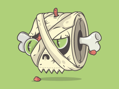 Toilet Mummy dralloween illustration fear scary mummy dead vector sticker stickermule halloween