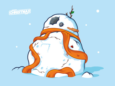 BB8 Snowman bb8 christmas droid illustration snowman star wars the force awakens vector xmas