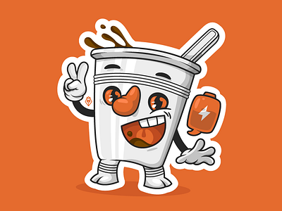 Coffee Break battery break character charge coffee illustration monday vector