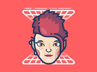 Art3mis illustration illustrator movie nerd readyplayerone vector vr