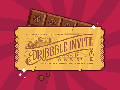 Dribbble Invite chocolate design dribbble factory graphic invite vector