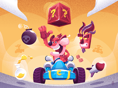 Crash Team Racing character crash illustration nostalgia playstation vector videogame