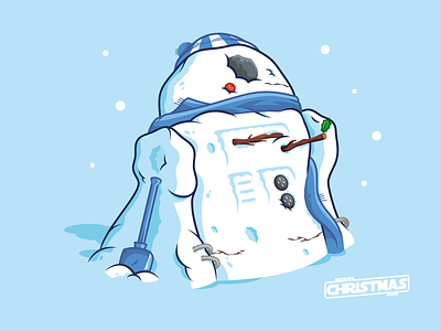 R2D2 Snowman christmas droid holidays illustration r2d2 star wars vector xmas