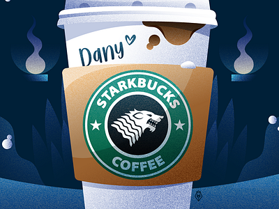 Starkbucks gameofthrones logo starbucks stark targaryen tvshow vector