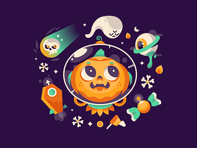 SpaceWeen art character contest design digital art halloween illustration stickermule vector