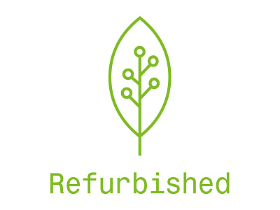 Refurbished leaf logo logotype technology