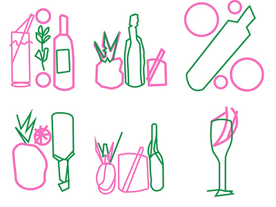 Cocktail Icons cocktail drink drinking illustration vector illustration