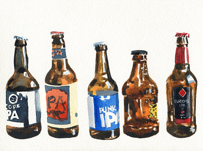 Beer painting drink illustration watercolour
