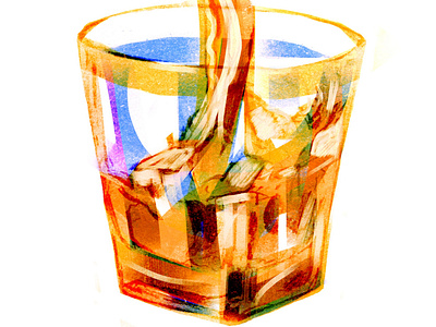 Whisky glass cocktail cocktail illustration procreate whisky