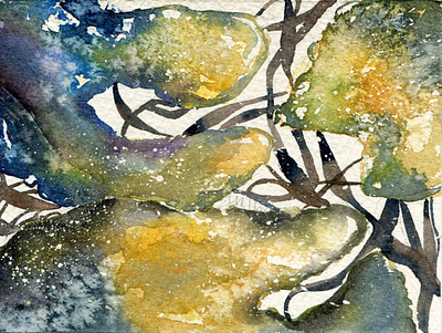 Yellow seaweed illustration illustration painting seaweed watercolour
