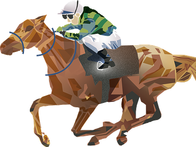 Horse riding racing illustration