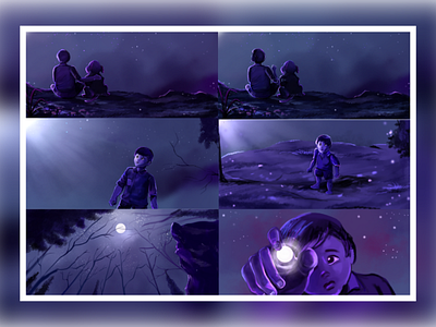 Mysterious night-Concept Art illustration self learning storyboarding