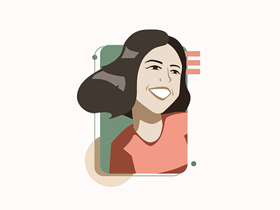 Tania Portrait avatar character face girl illustration pastel color portrait profile smile woman